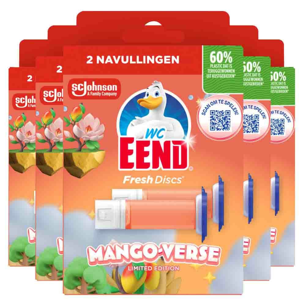 5x WC Eend Fresh Discs Duo Navulling Mango Verse 72 ml