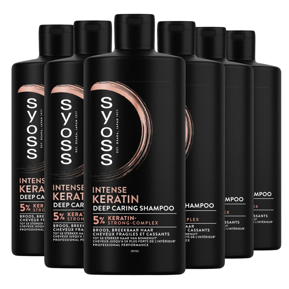 6x Syoss Intense Shampoo Keratin Deep Caring 440 ml