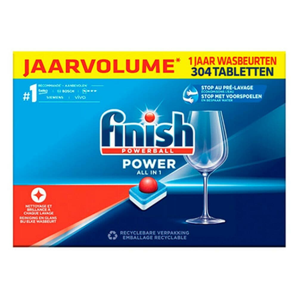 4x Finish Power All-in-1 Vaatwastabletten Regular 76 stuks
