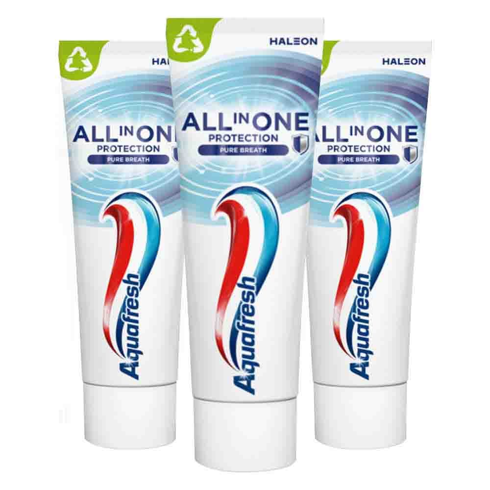 3x Aquafresh Tandpasta All-in-One Protection Pure Breath 75 ml