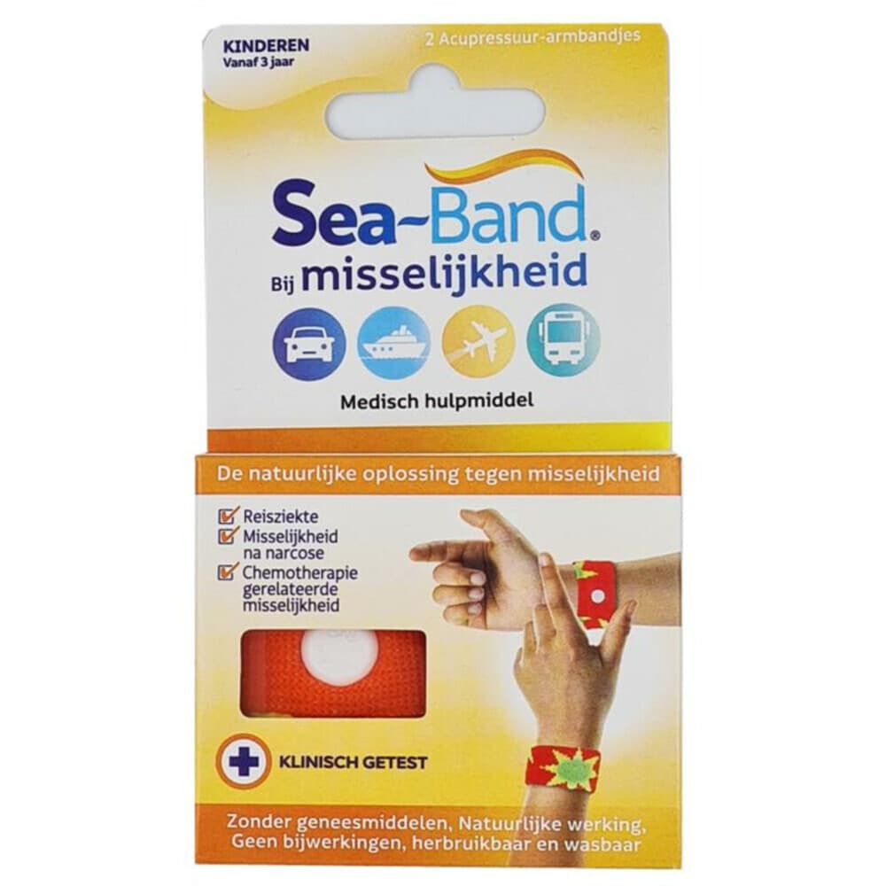 Sea Band Polsband Bij Misselijkheid Kinderen Oranje 2 stuks
