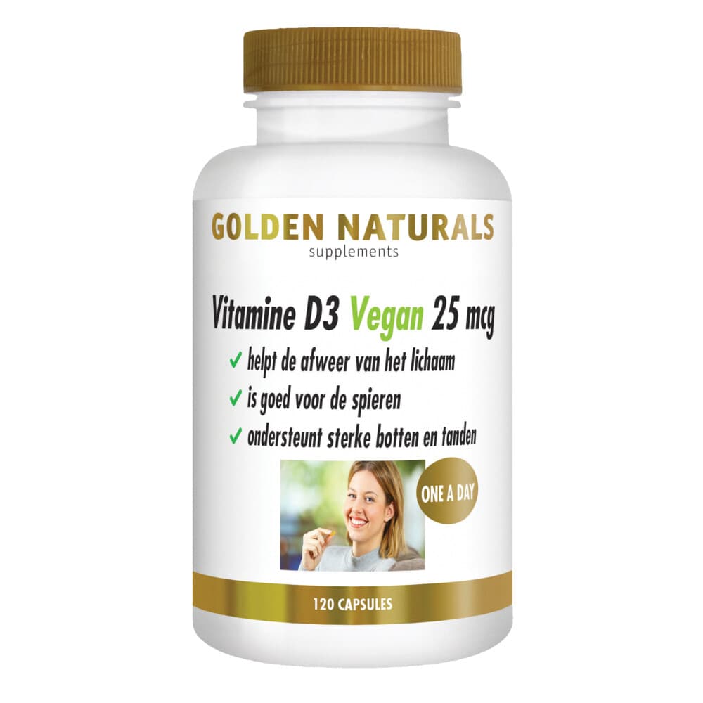Gratis Verzending: Golden Naturals Vitamine D3 25 mcg Vegan 120 capsules