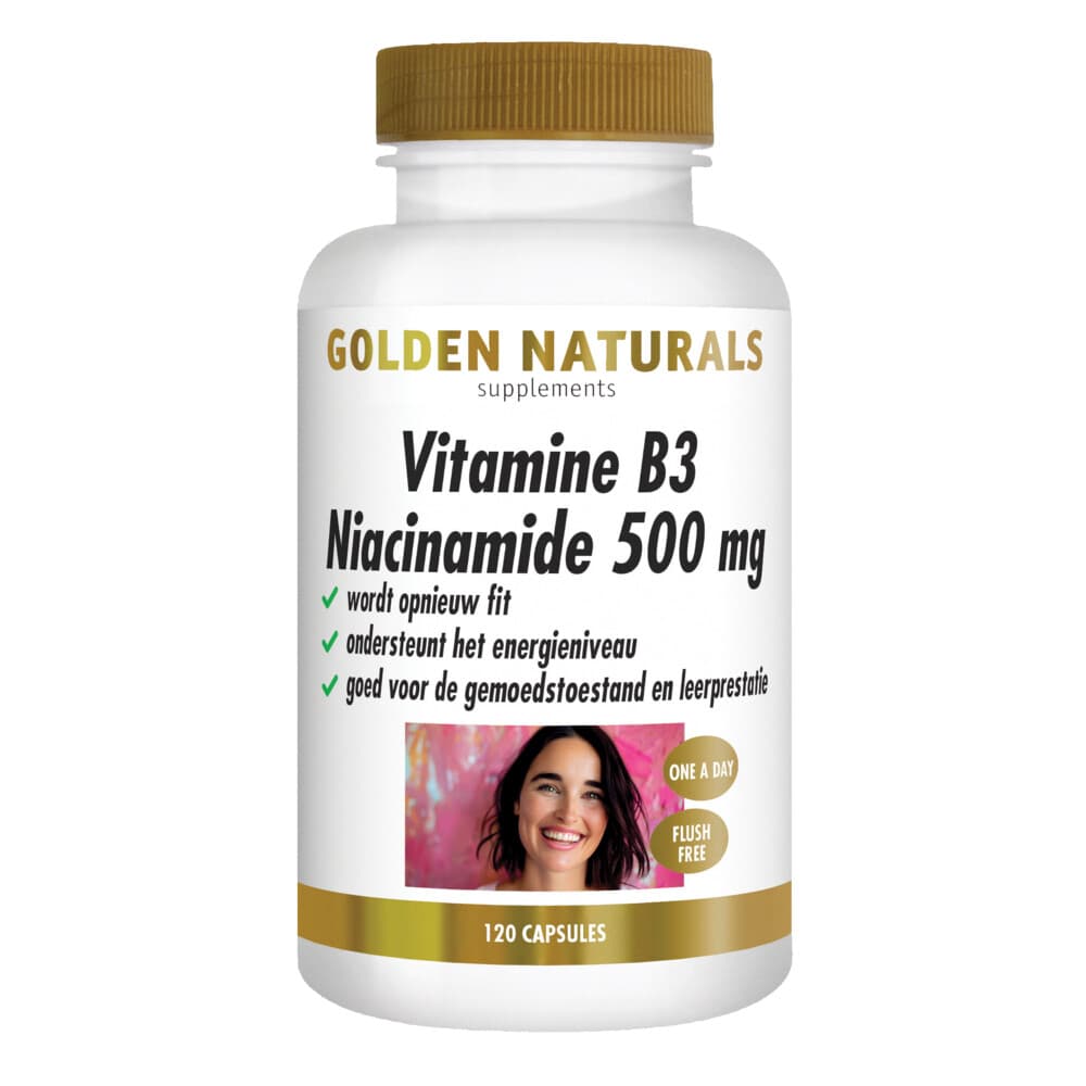 Gratis Verzending: Golden Naturals Vitamine B3 Niacinamide 500 mg 120 capsules