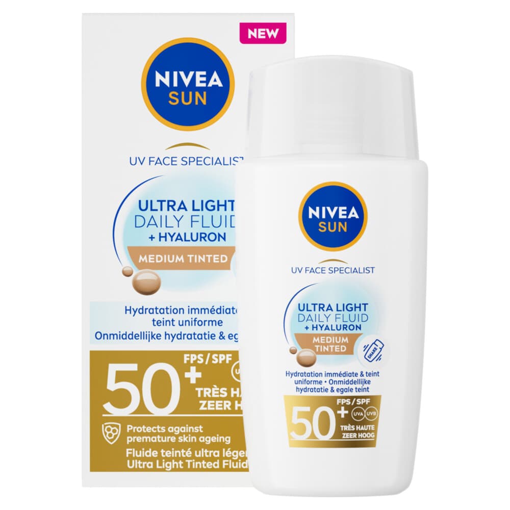 NIVEA Sun UV Face Specialist Ultra Light Daily Fluid Medium Tinted SPF 50+ 40 ml