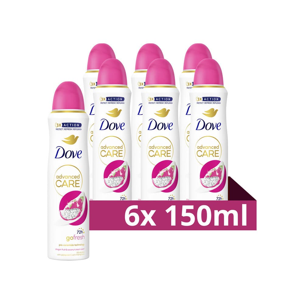 6x Dove Deodorant Spray Dragon Fruit&Coconut Cream 150 ml
