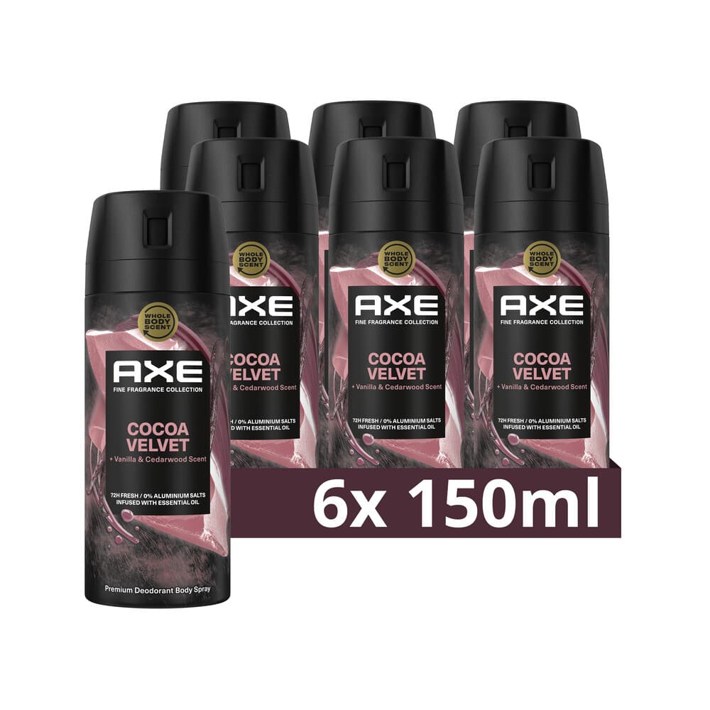 6x Axe Deodorant Bodyspray Cocoa Velvet 150 ml