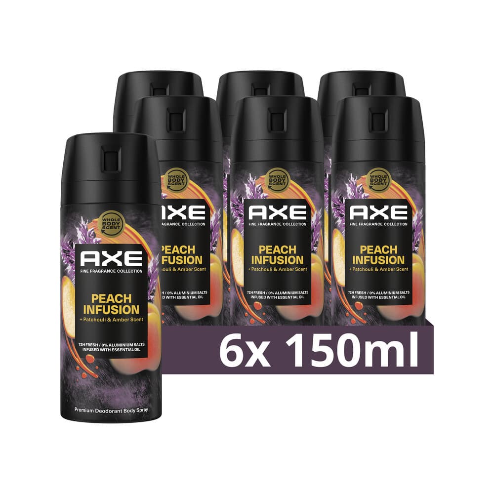 6x Axe Deodorant Bodyspray Peach Infusion 150 ml
