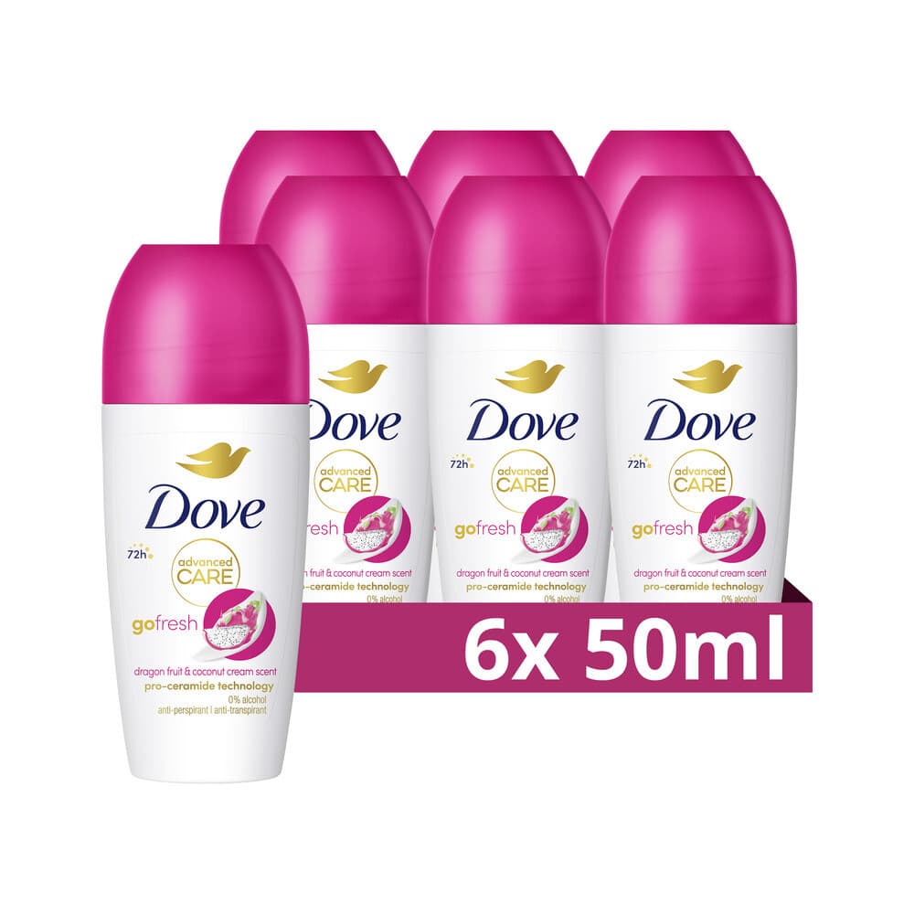 6x Dove Deodorant Roller Dragon Fruit 50 ml