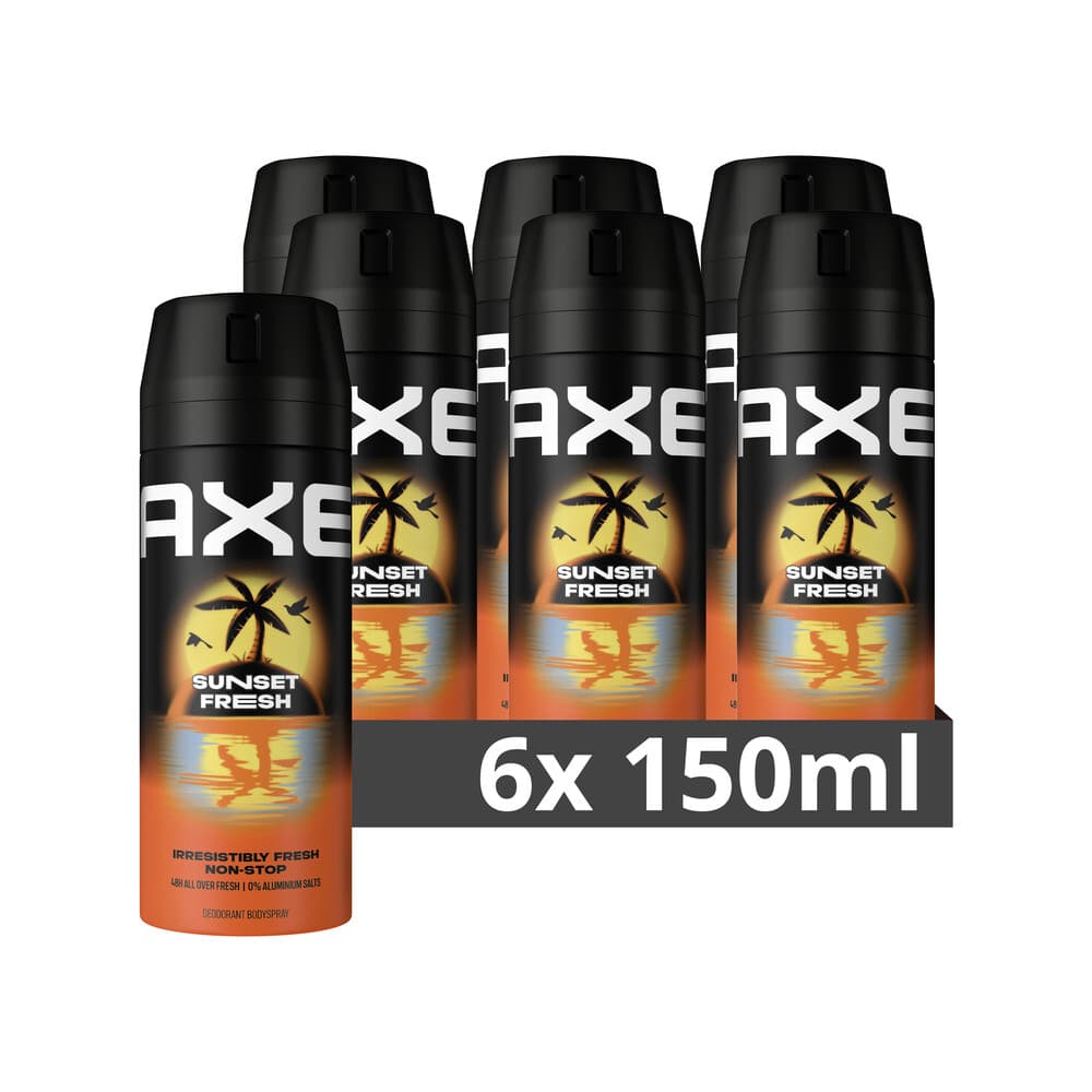 6x Axe Deodorant Bodyspray Sunset Fresh 150 ml