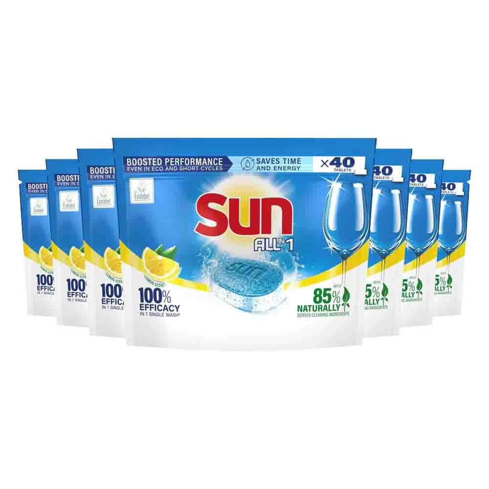 7x Sun Vaatwastabletten All-in-1 Lemon 40 stuks