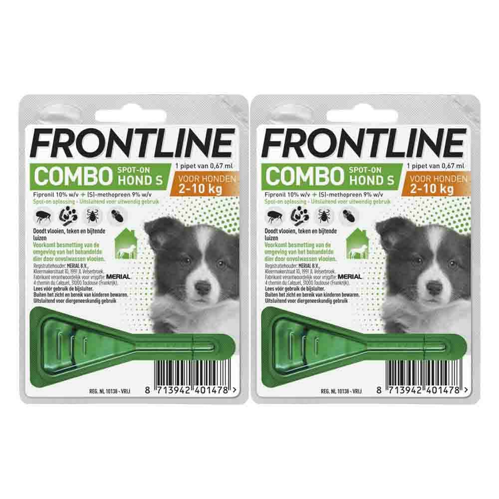 2x Frontline Combo Puppy Vlooienmiddel