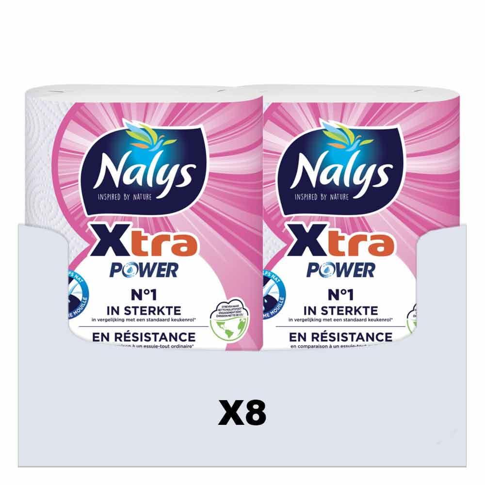 8x Nalys Huishoudpapier Xtra - Power 2 stuks