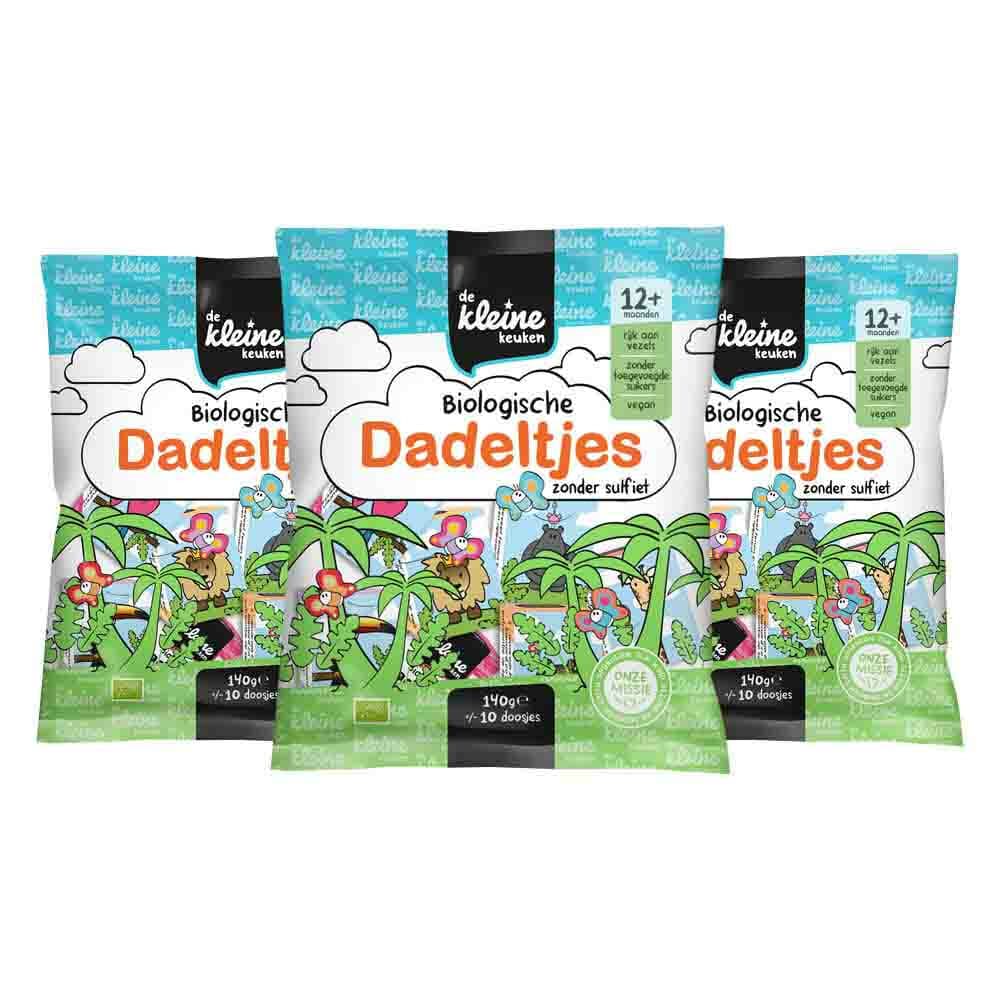 3x de Kleine Keuken Bio Dadeltjes 140 gr