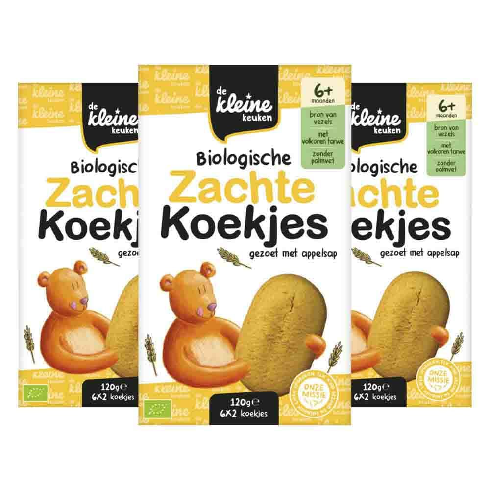 3x de Kleine Keuken Bio Zachte Koekjes 120 gr