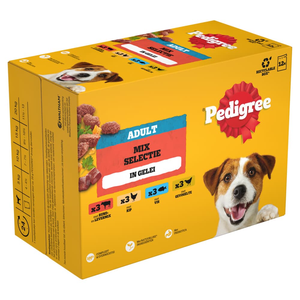 Pedigree Adult in Gelei Mix Selectie Maaltijdzakjes Multipack 12x100 gr