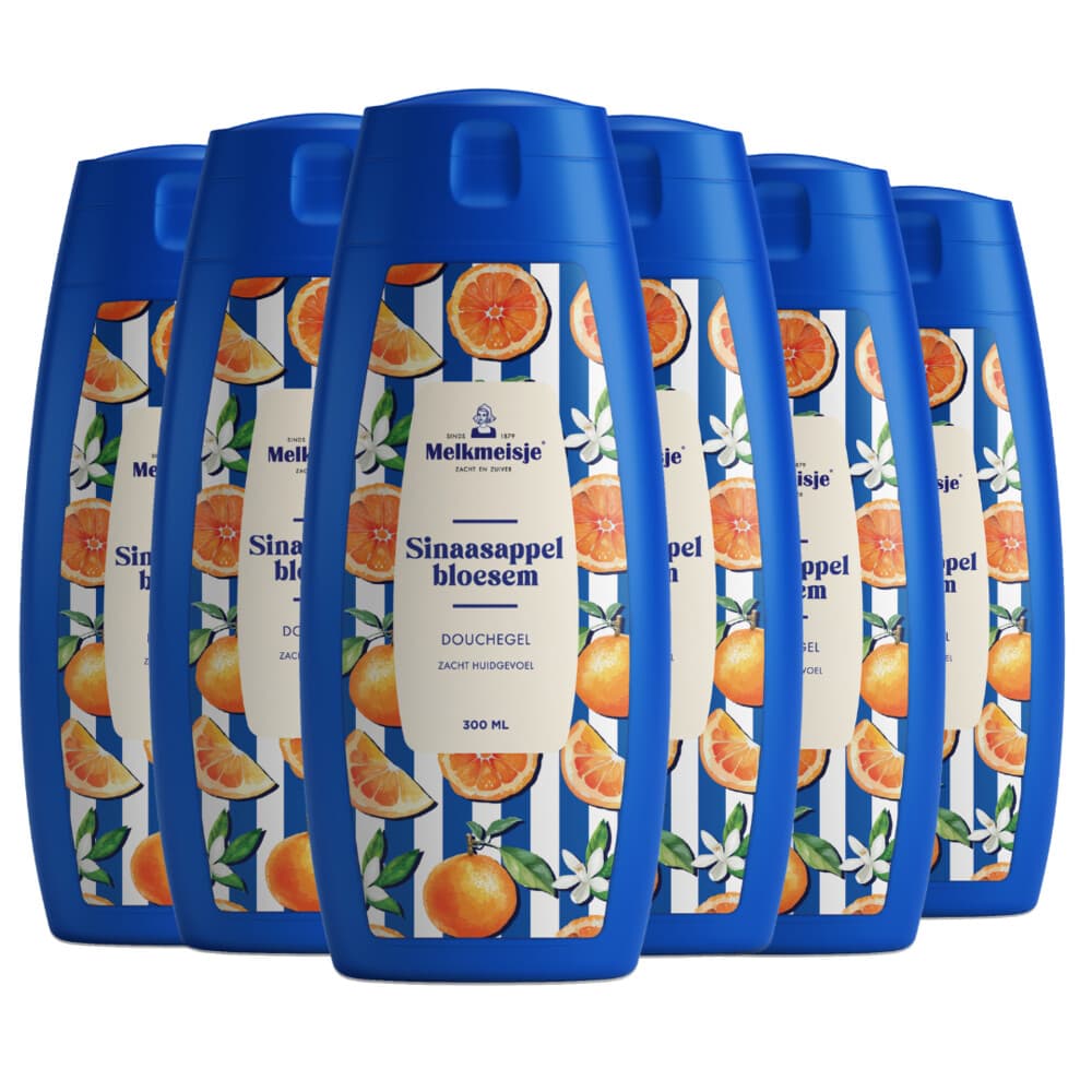 6x Melkmeisje Douchegel Sinaasappel 300 ml