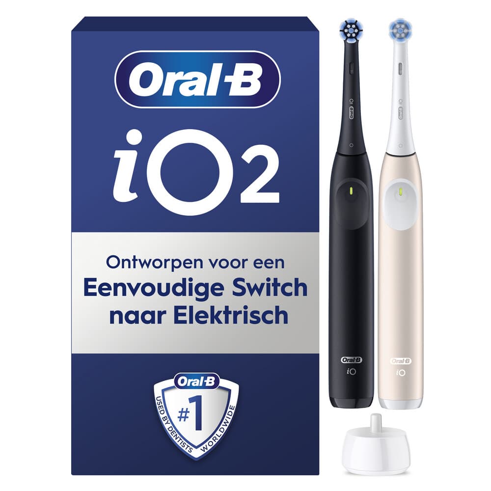 6x Oral-B Elektrische Tandenborstel iO 2 Duo Zwart&Roze 1 set