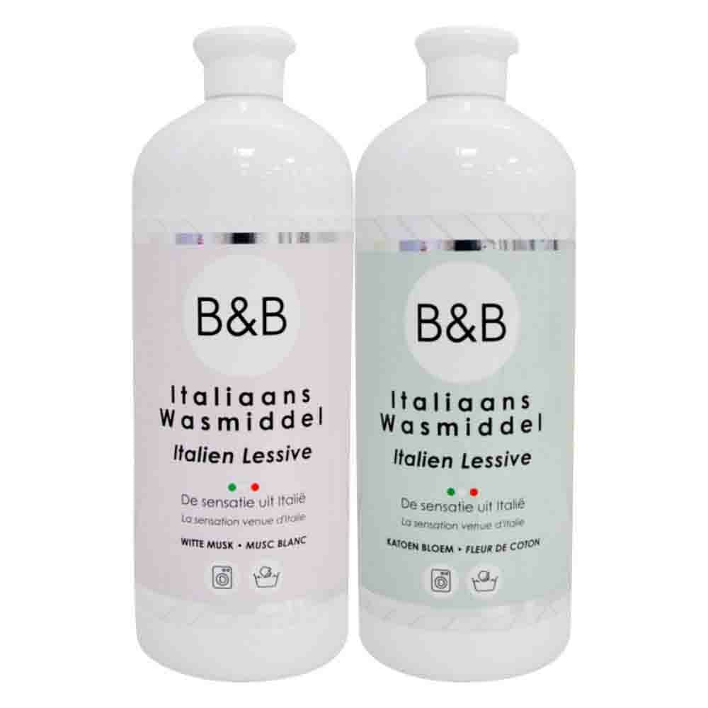 B&B Italiaanse Wasparfum Wasmiddel Witte Musk&Katoen Bloem Pakket