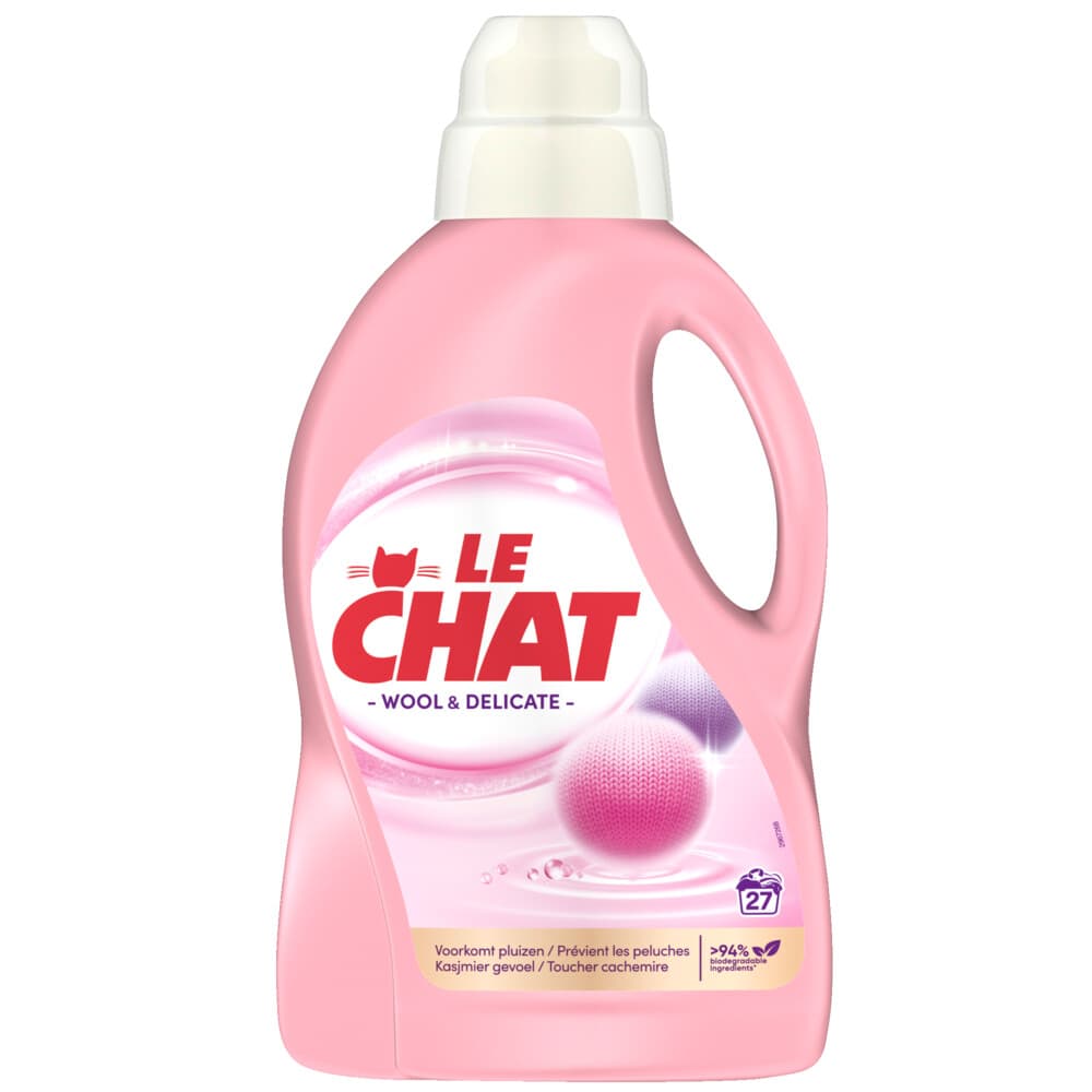 8x Le Chat Vloeibaar Wasmiddel Wol&Delicate Was 27 wasbeurten 1,35 liter