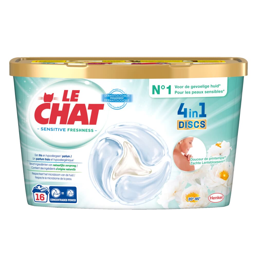 Le Chat Wascapsules Sensitive Zachte Lentebloesem 16 wasbeurten 16 stuks