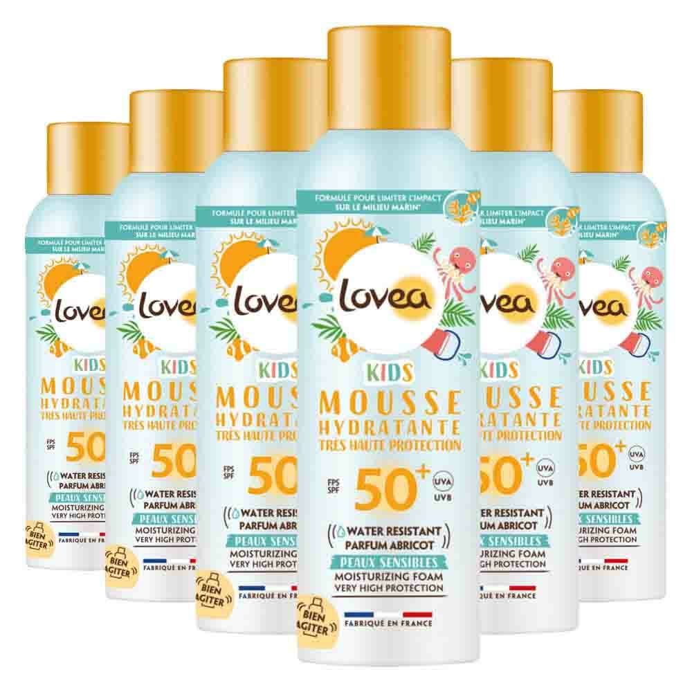 6x Lovea Sun Zonnebrand Kids Mousse Very High Protection SPF 50+ 150 ml