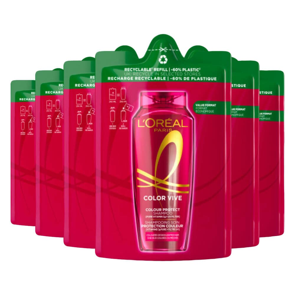 6x L'Oréal Elvive Color Vive Shampoo Refill 250 ml