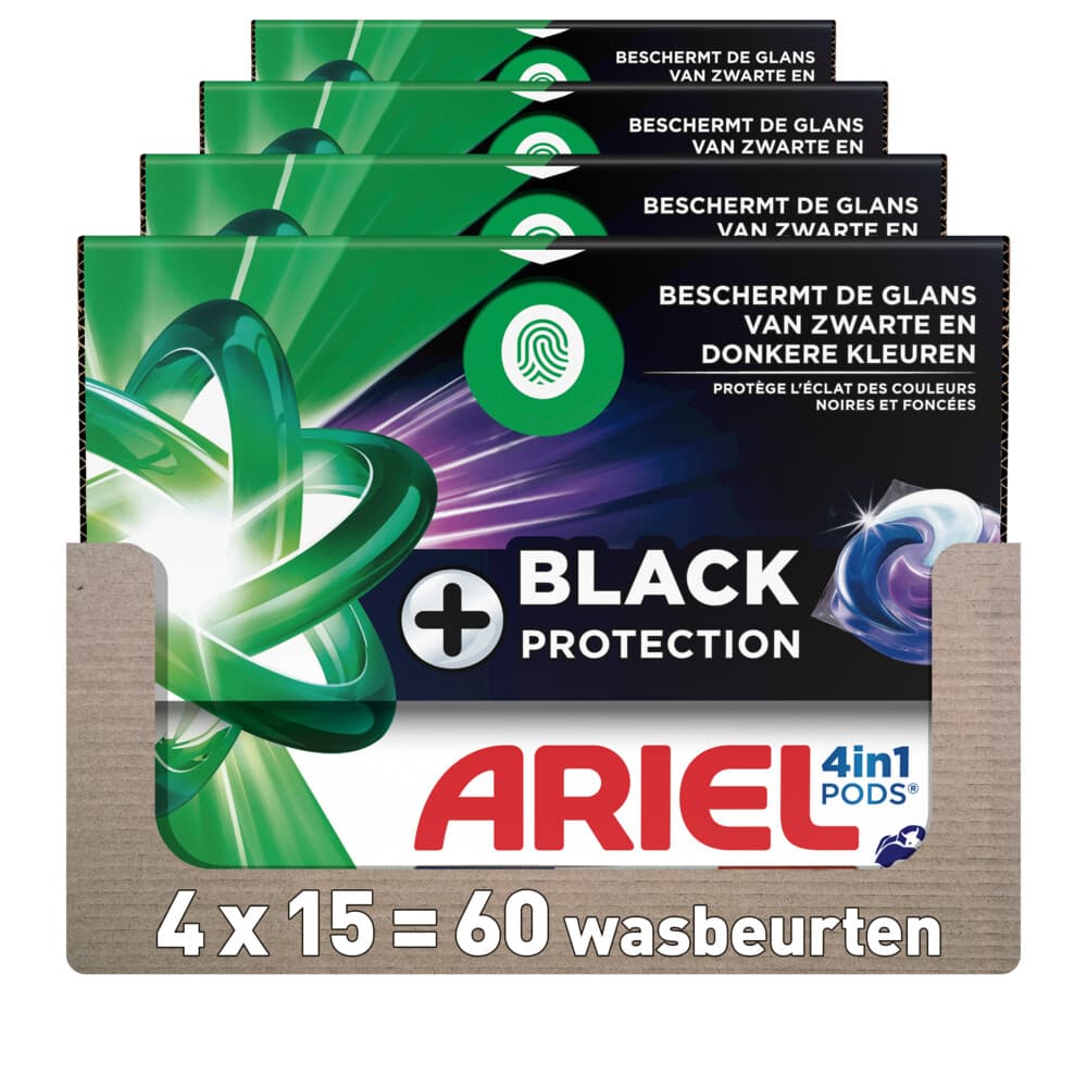 4x Ariel 4in1 Wasmiddel Pods Revitablack 15 stuks