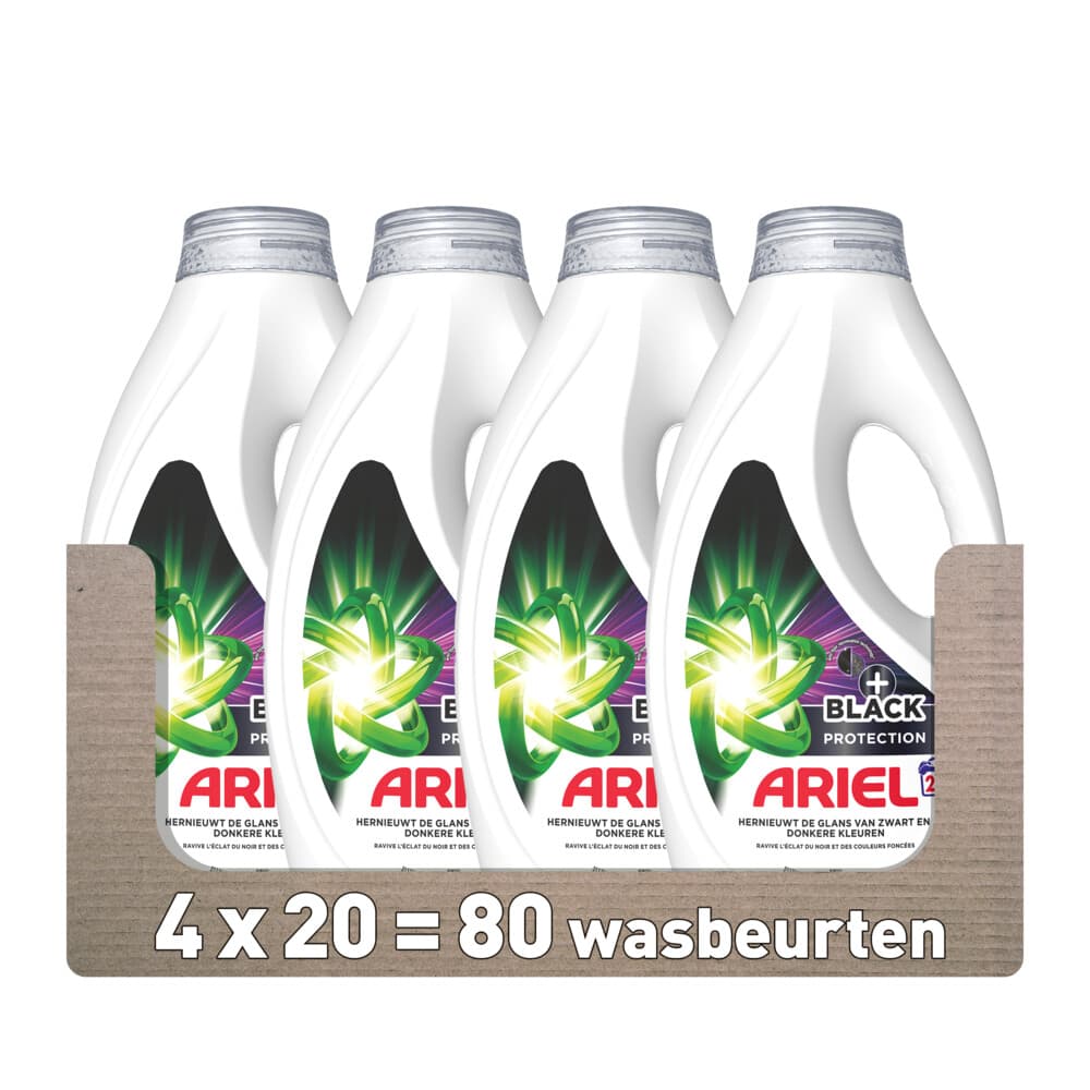 4x Ariel Vloeibaar Wasmiddel +Revita Black 20 Wasbeurten 900 ml