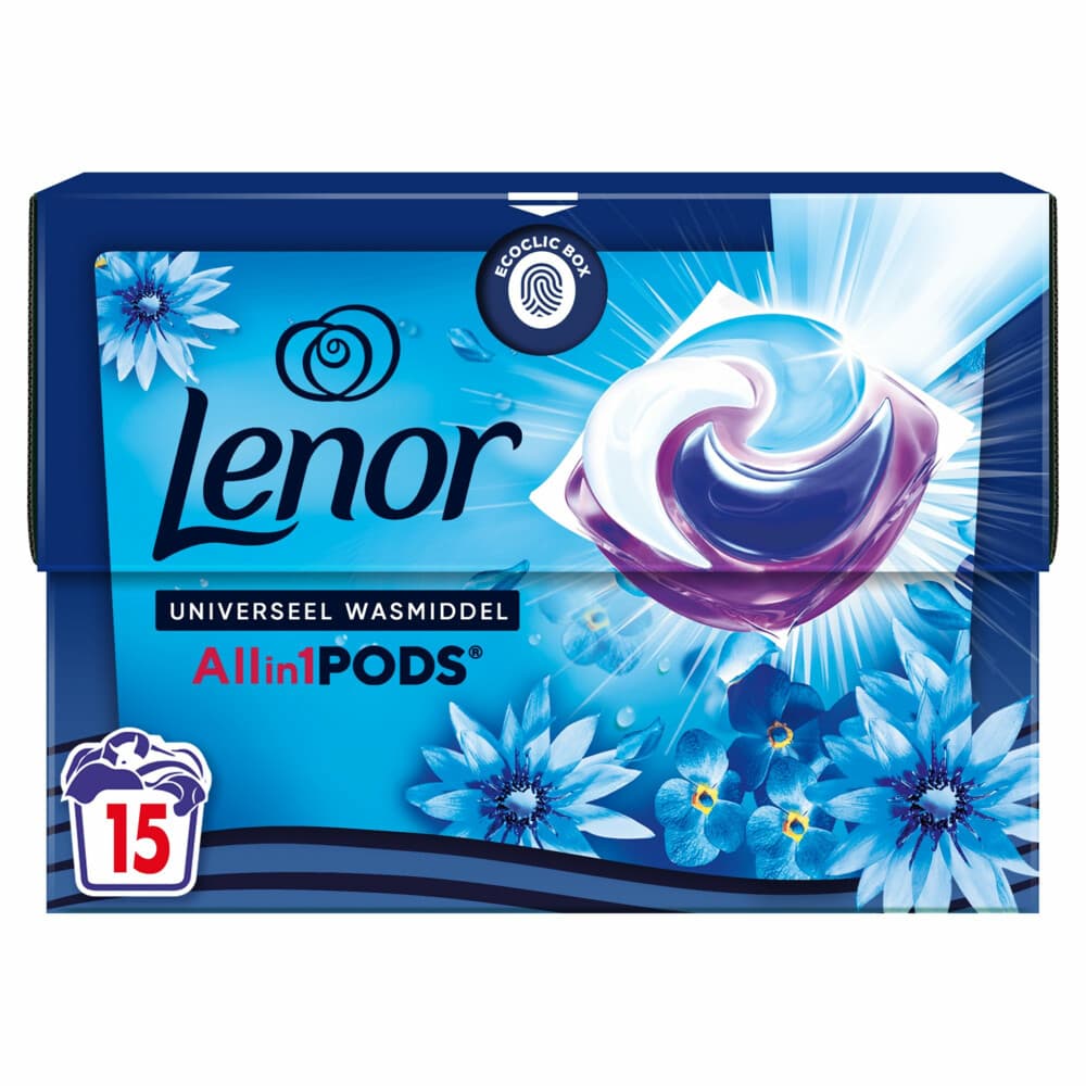 2+1 gratis: Lenor Wasmiddel All-in-1 Pods Zeebries 15 stuks