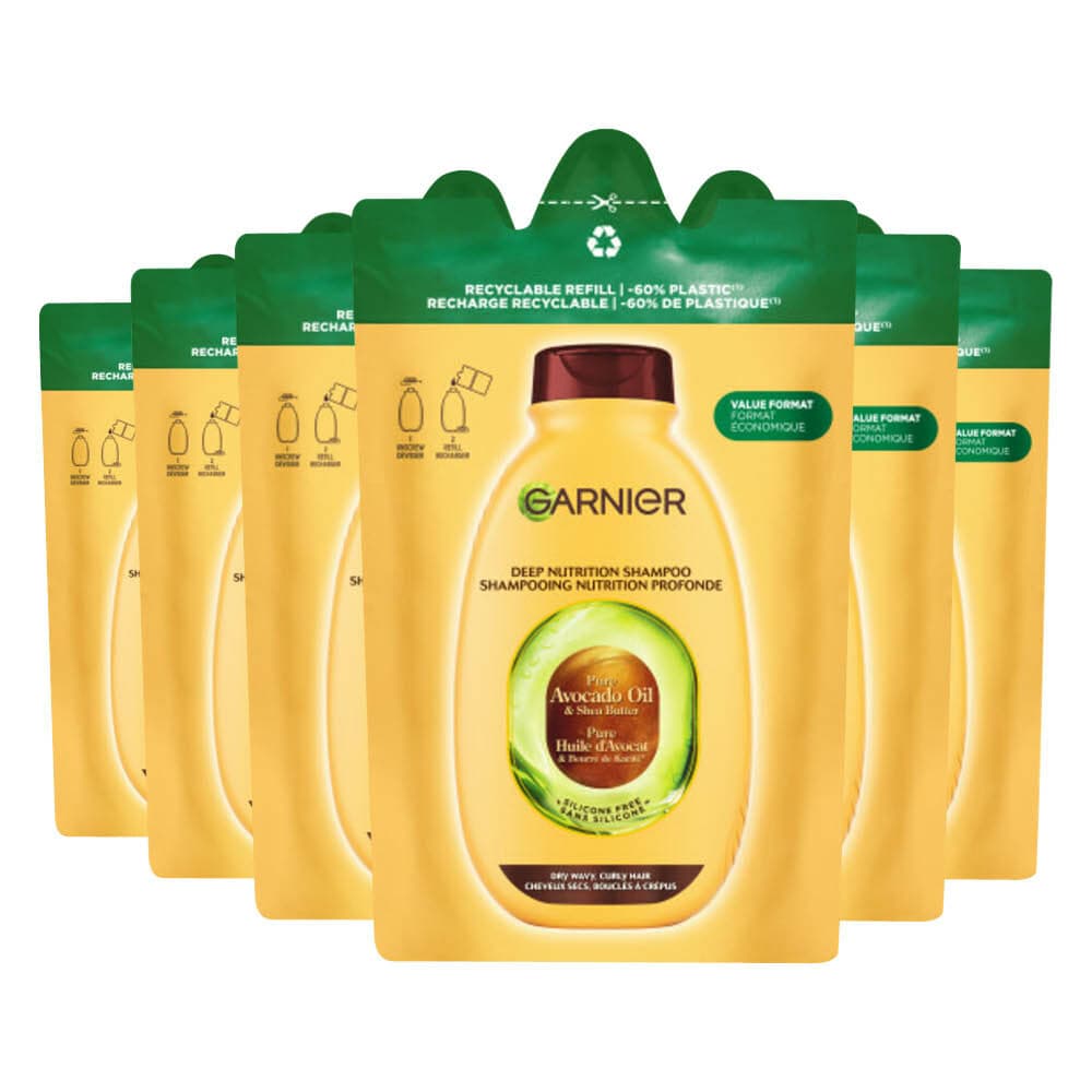 6x Garnier Loving Blends Avocado Olie en Shea Boter Shampoo Refill 250 ml