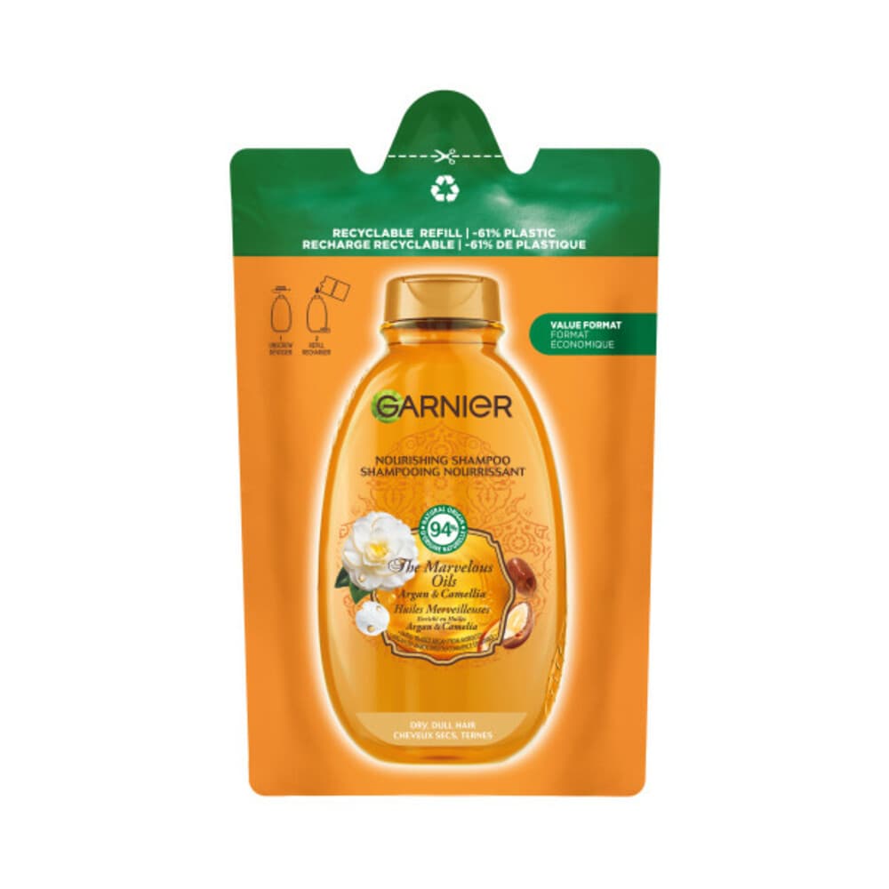 1+1 gratis: Garnier Loving Blends Argan- en Cameliaolie Shampoo Refill 250 ml