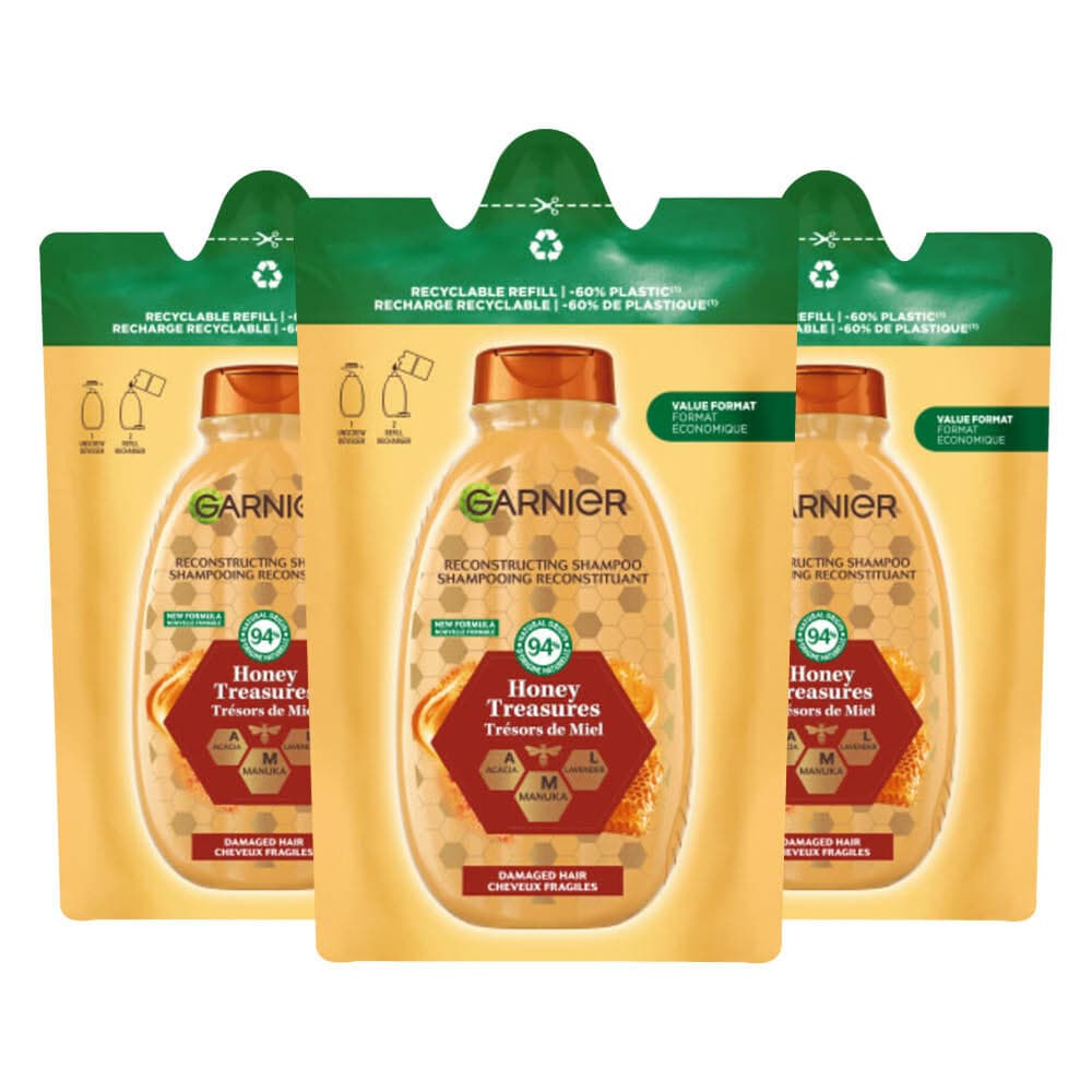 3x Garnier Loving Blends Honing Goud Shampoo Refill 250 ml