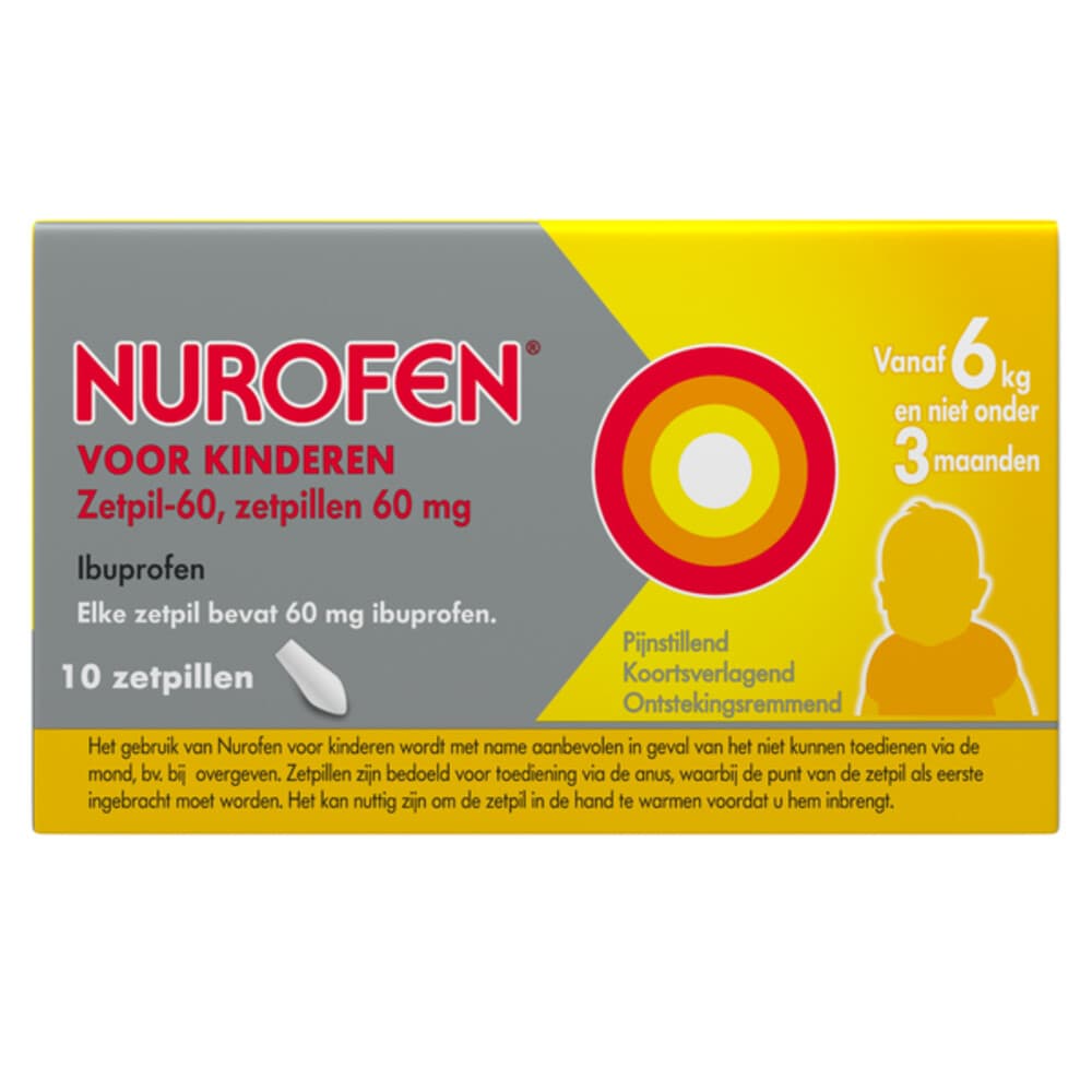 Nurofen Zetpil voor Kinderen 60 mg 10 stuks