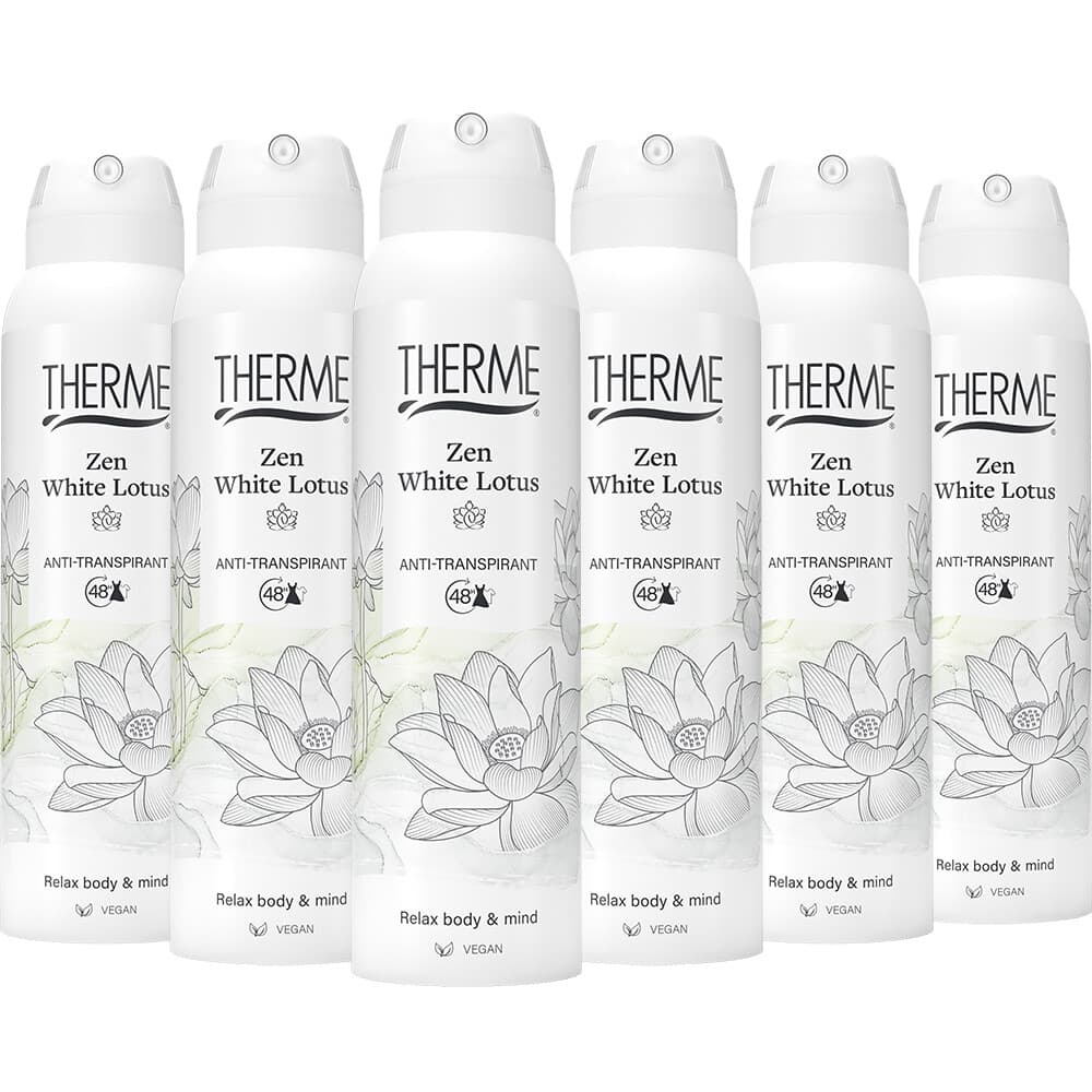 6x Therme Anti-Transpirant Zen White Lotus 150 ml