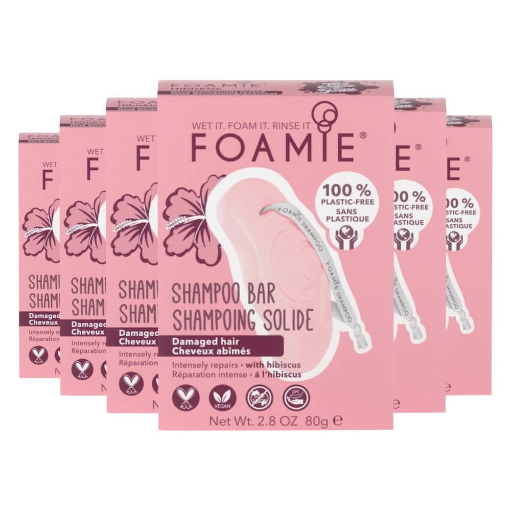6x Foamie Shampoo Bar Hibiskiss (Beschadigd Haar)