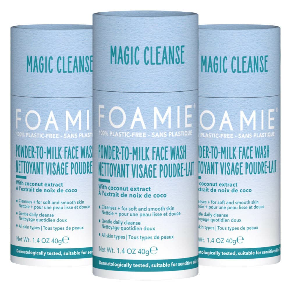 3x Foamie Powder-to-Milk Face Wash Magic Cleanse 40 gr