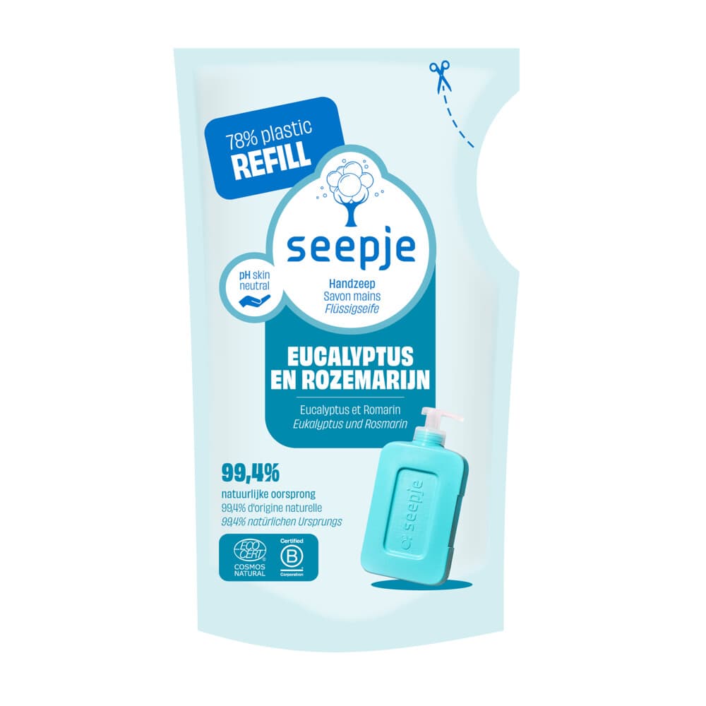 Seepje Handzeep Navulling Eucalyptus met Rozemarijn 300 ml