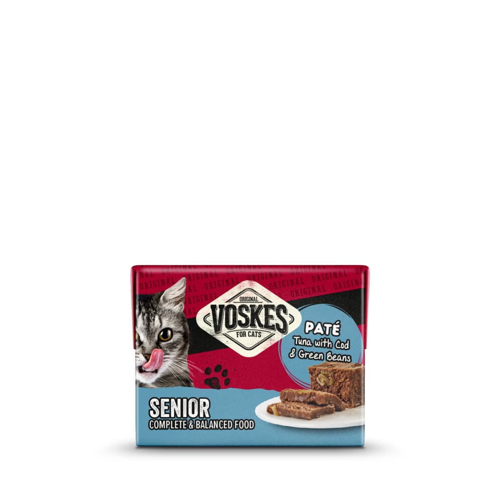 Voskes Original Paté Senior tonijn&Kabeljauw&Sperziebonen 8 x 95 gr