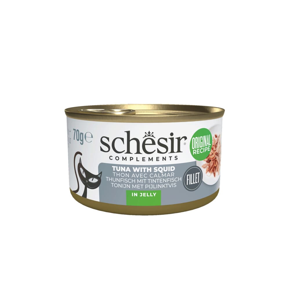 12x Schesir Complementary Kattenvoer Tonijn&Inktvis in Gelei 70 gr