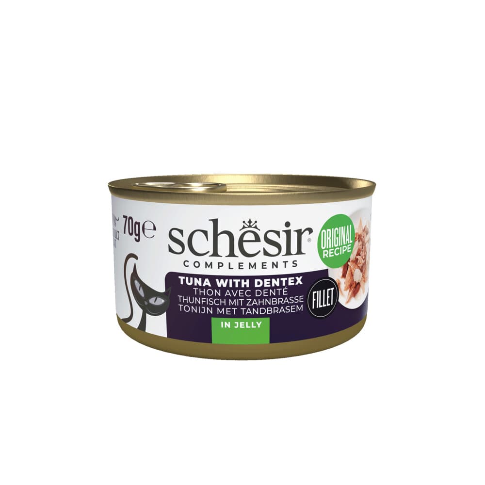 12x Schesir Complementary Kattenvoer Tonijn&Tandbrasem in Gelei 70 gr