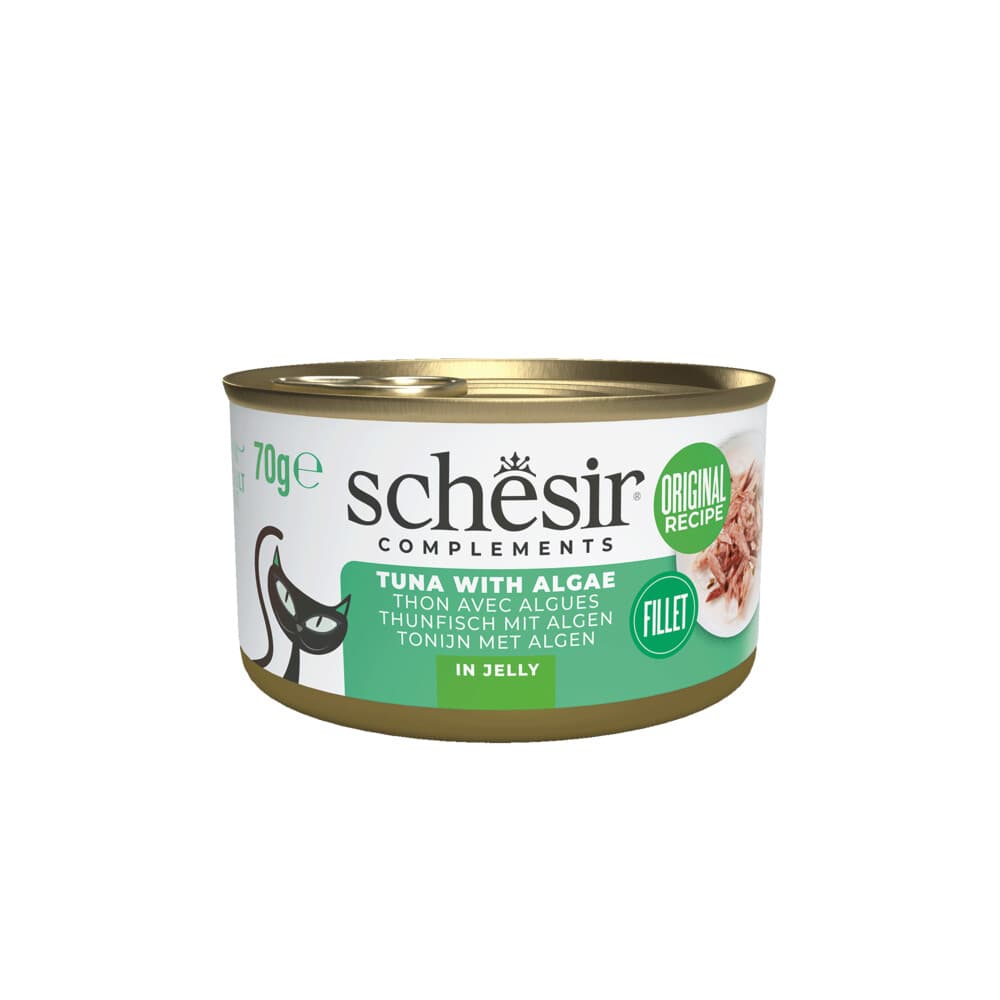 12x Schesir Complementary Kattenvoer Tonijn&Algae in Gelei 70 gr