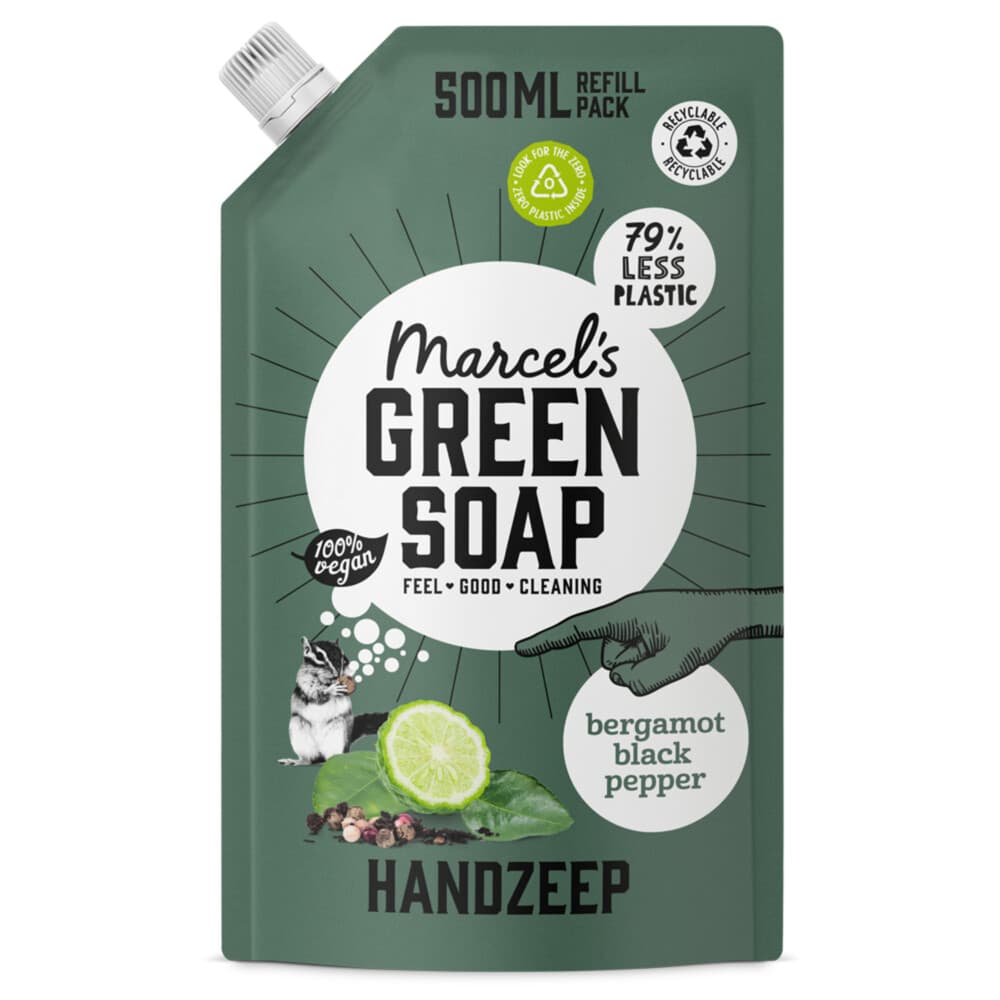 Marcel's Green Soap Handzeep Bergamot&Black Pepper Navulling 500 ml