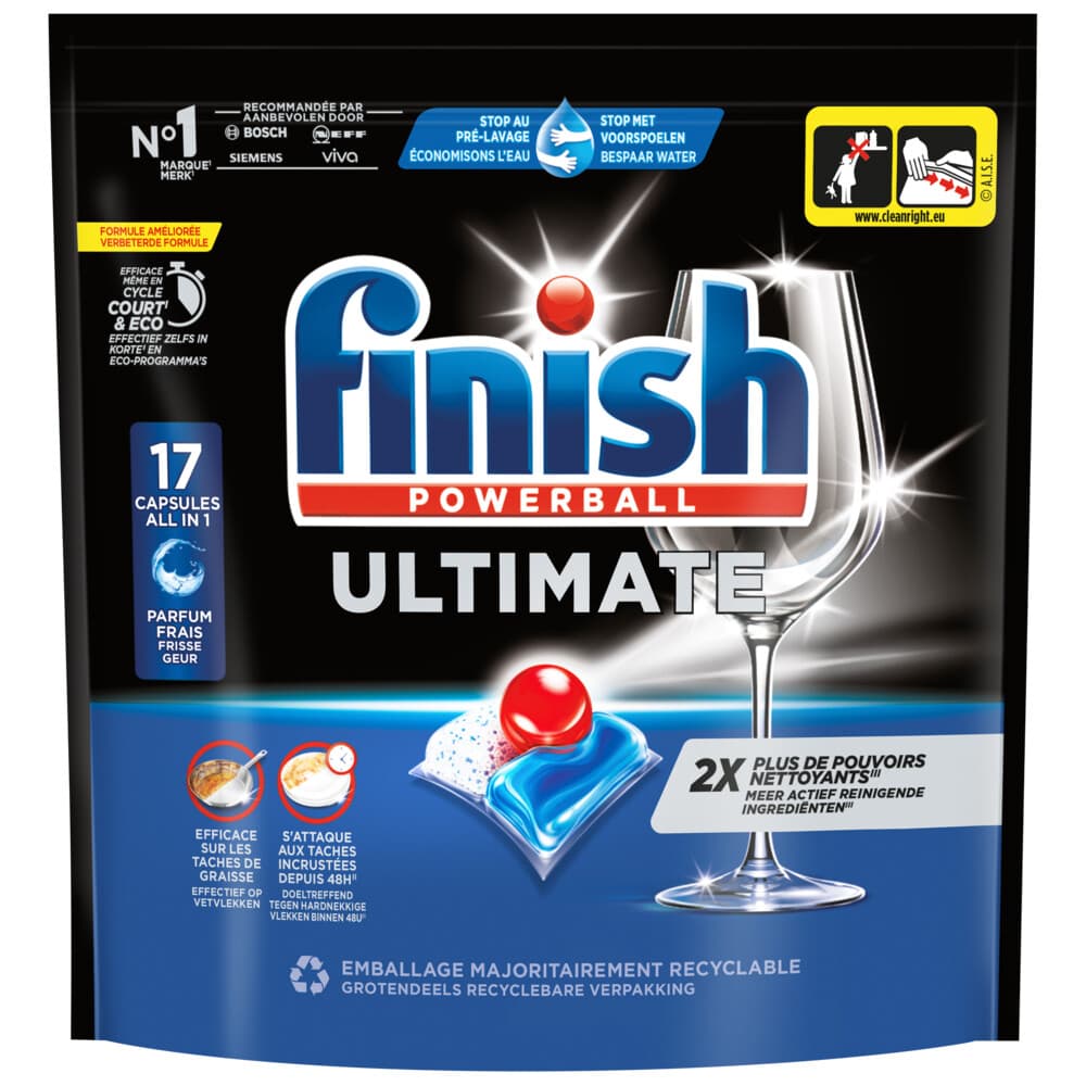 2+1 gratis: Finish Ultimate Vaatwastabletten Regular 17 stuks