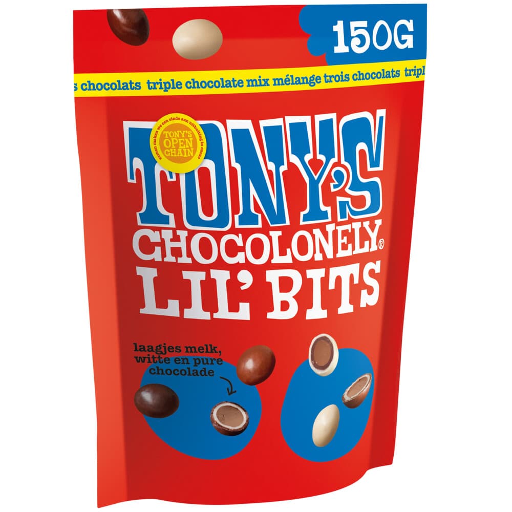 4x Tony's Chocolonely Lil'Bits Triple Chocolade Mix 150 gr