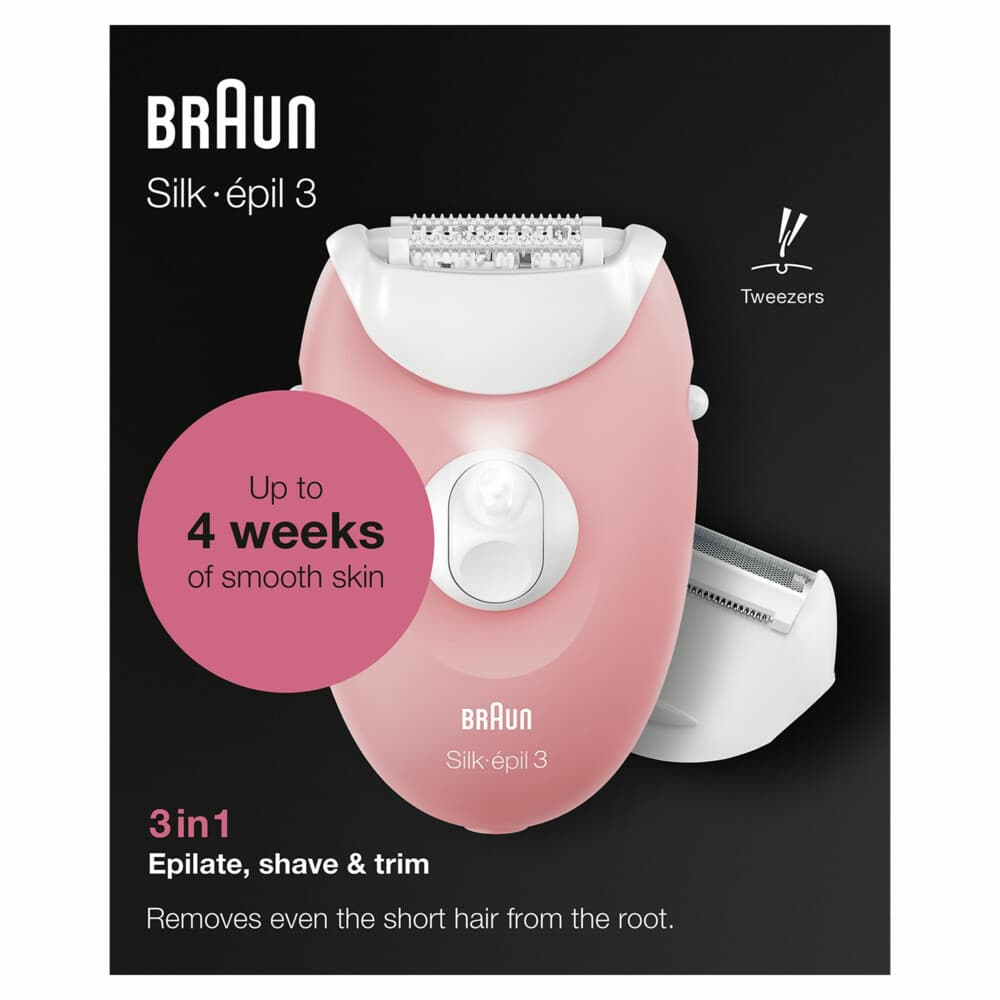 6x Braun Epilator Silk·épil 3 277 Wit/Rose