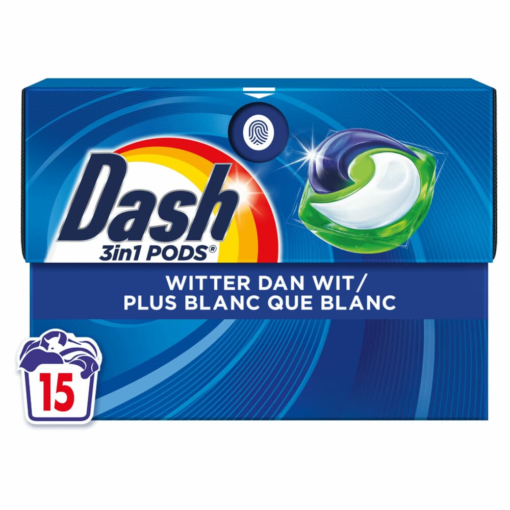 2e halve prijs: Dash Wasmiddelcapsules 3in1 Pods Original 15 stuks