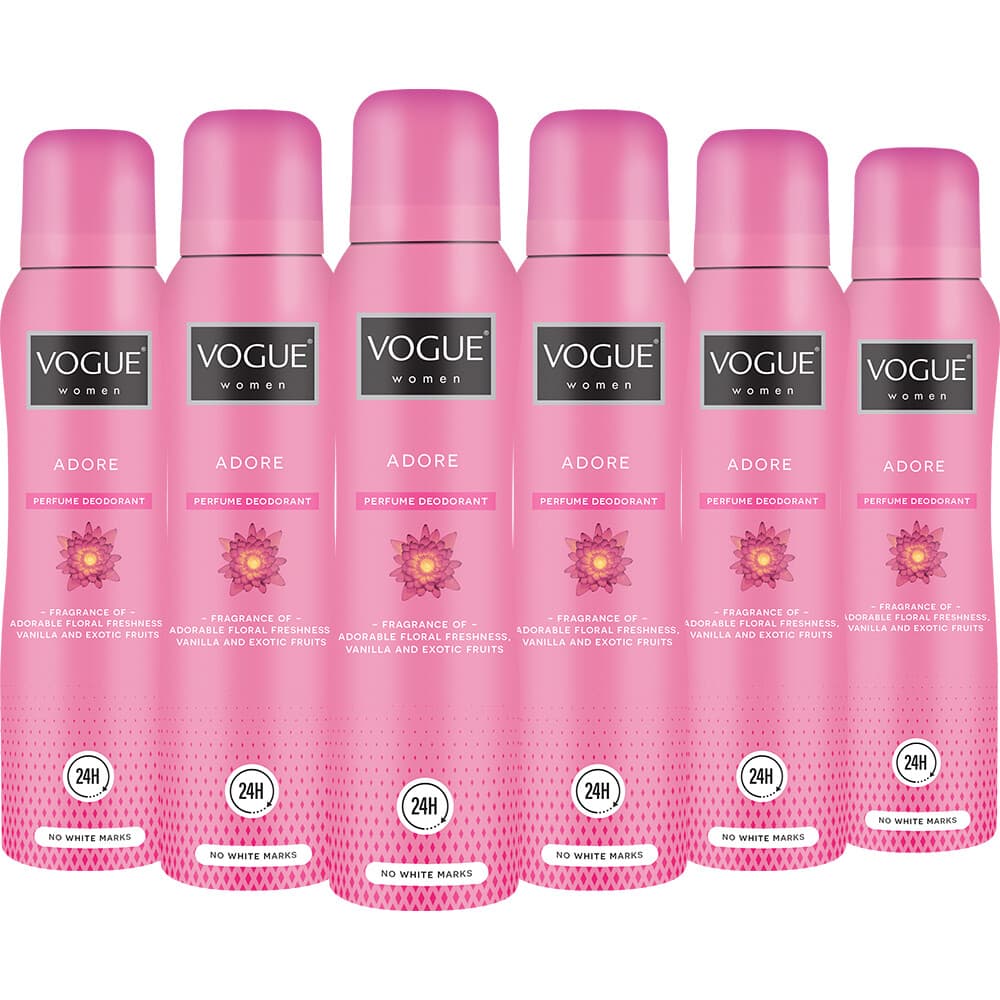 6x Vogue Adore Parfum Deodorant 150 ml