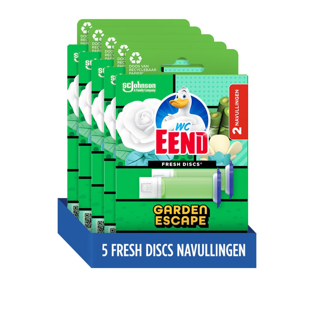 5x WC Eend Fresh Discs Duo Navulling Garden Escape 72 ml
