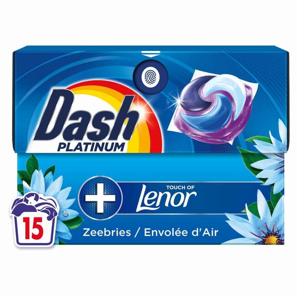 Dash Wasmiddelcapsules 4in1 Platinum Pods Zeebries 15 stuks