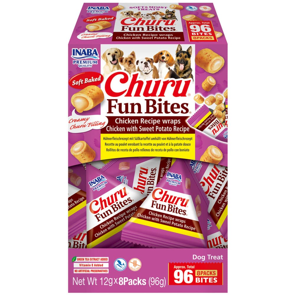 Inaba Churu Fun Bites Wraps Hondensnack Multipack Chicken&Sweet Potato 8 x 12 gr